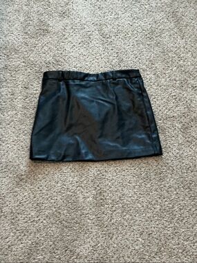 Zara Black Faux Leather Mini Skirt